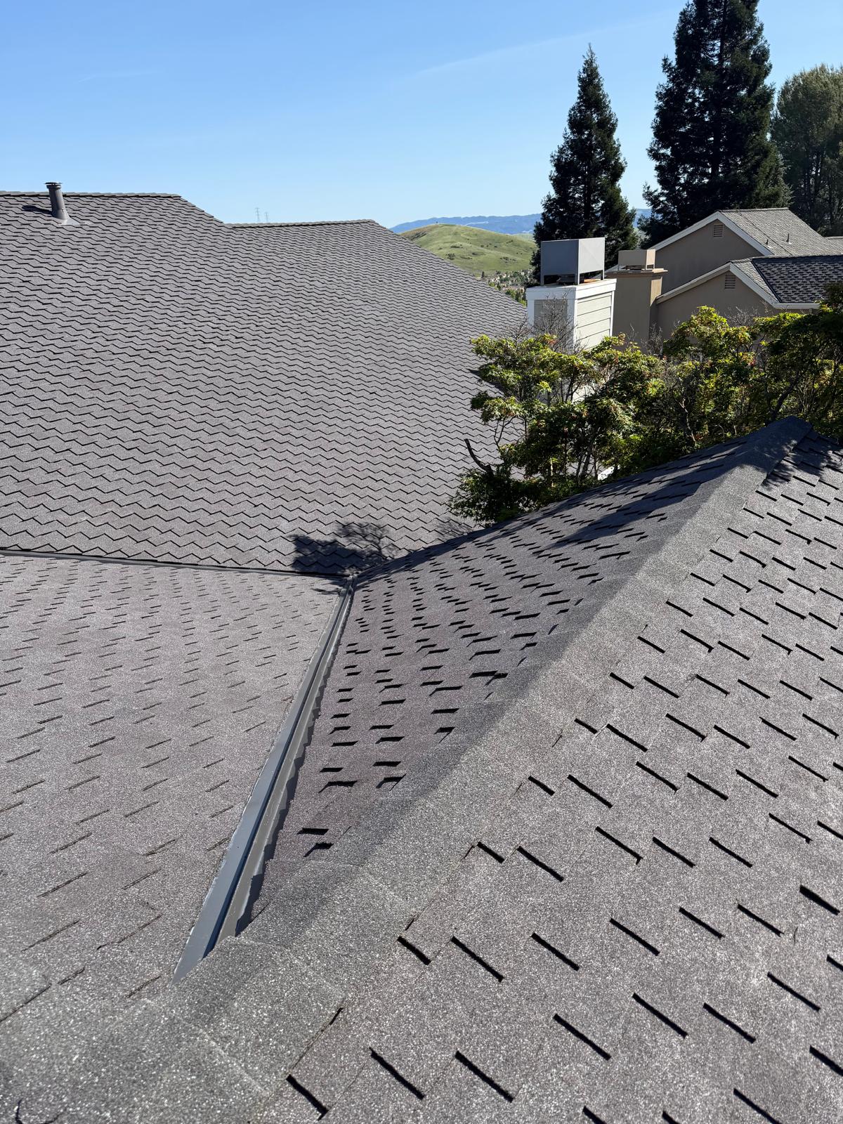 Residential asphalt shingle roof showing signs of granule loss